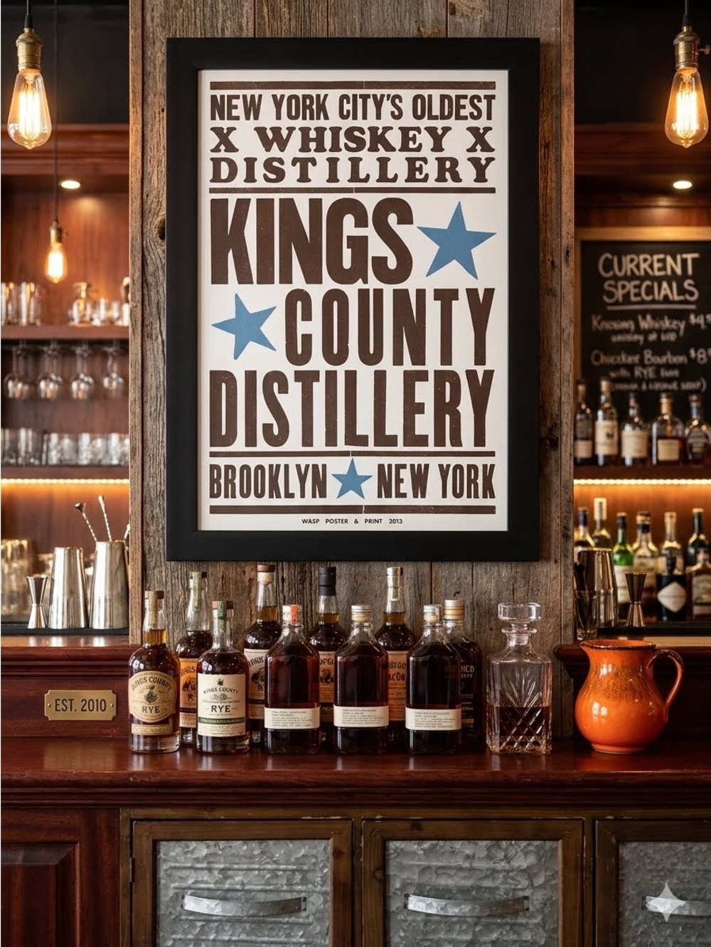 Kings County Distillery decorative framed poster